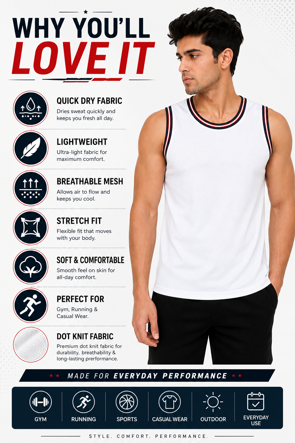 ADIMAC Men's Premium Tank Top | Breathable Sleeveless Sports Vest