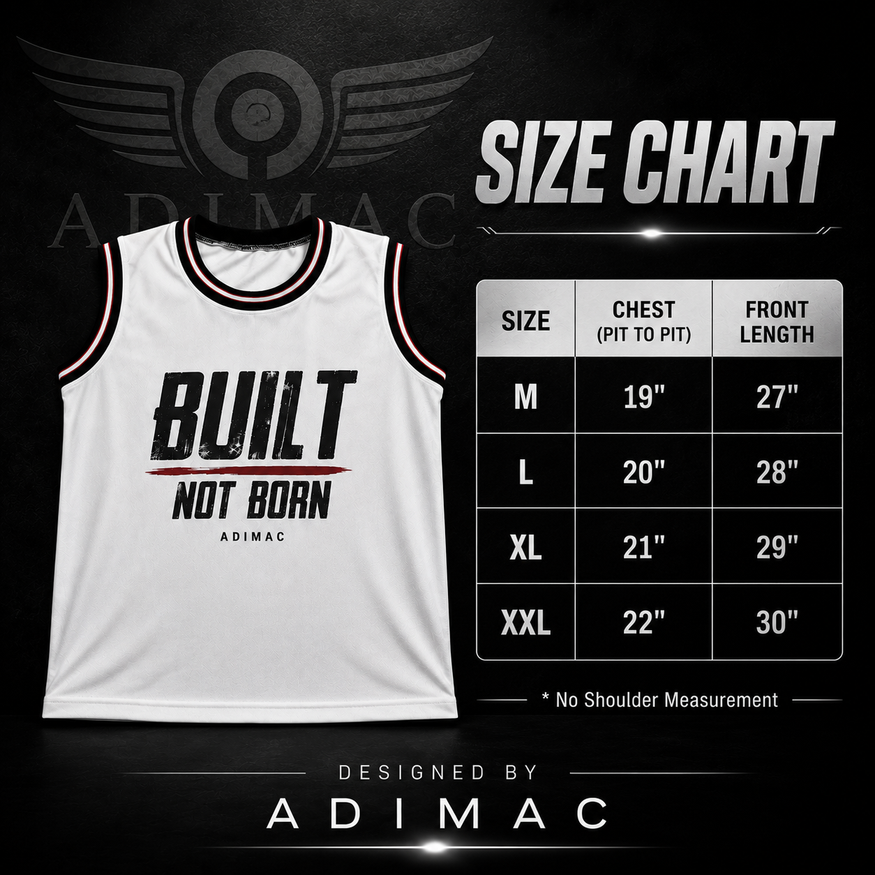 ADIMAC Built Not Born Men's Gym Tank Top | Premium Dot Knit Polyester Sleeveless Workout Vest | Quick Dry Athletic Fit
