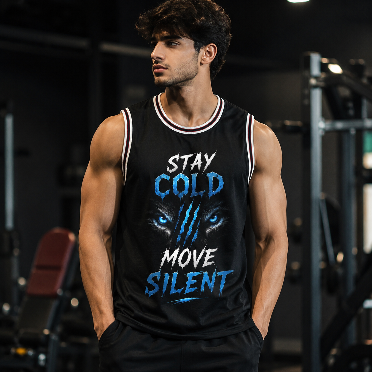 ADIMAC Stay Cold Move Silent Men's Gym Tank Top | Premium Dot Knit Polyester | Quick Dry Sleeveless Workout Vest