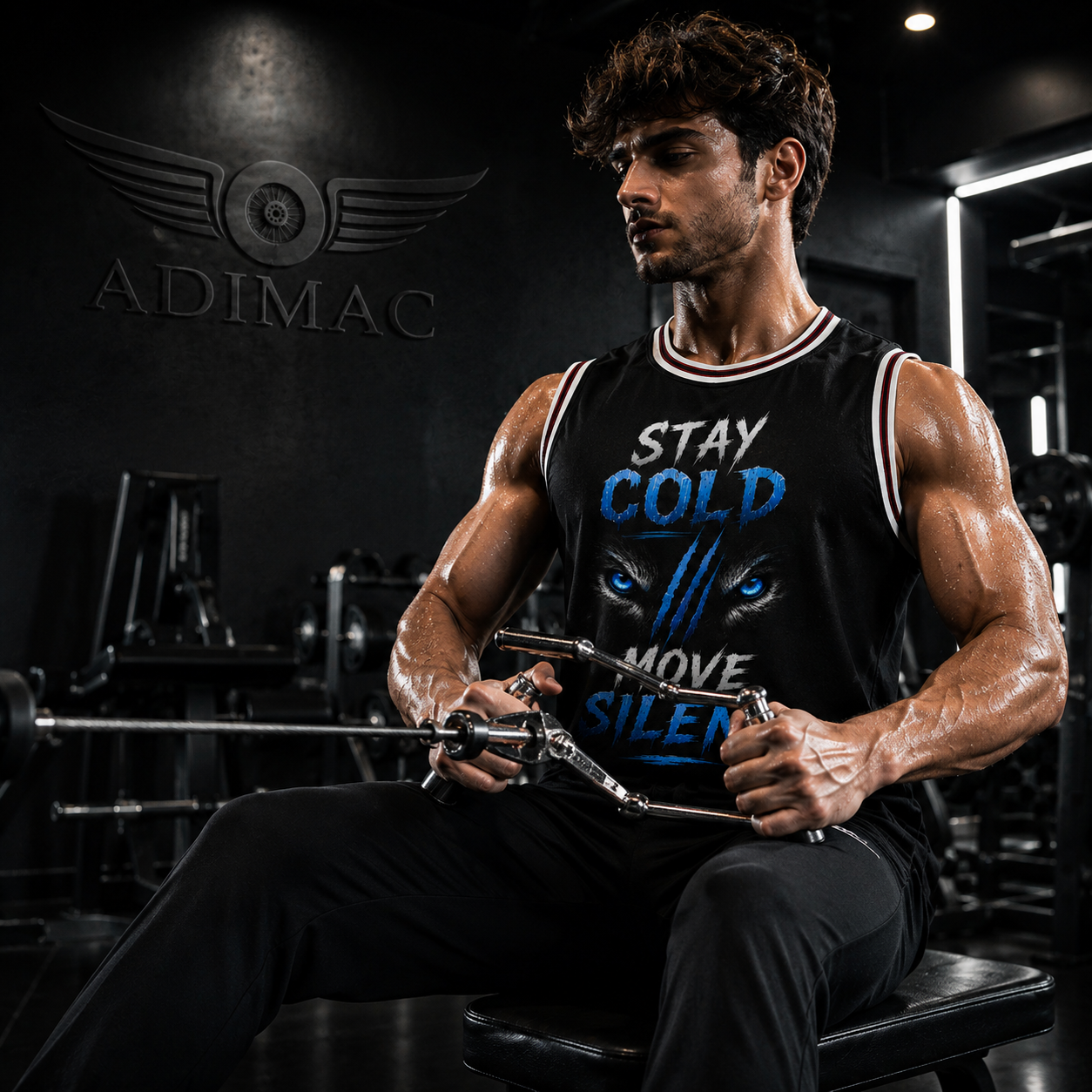 ADIMAC Stay Cold Move Silent Men's Gym Tank Top | Premium Dot Knit Polyester | Quick Dry Sleeveless Workout Vest