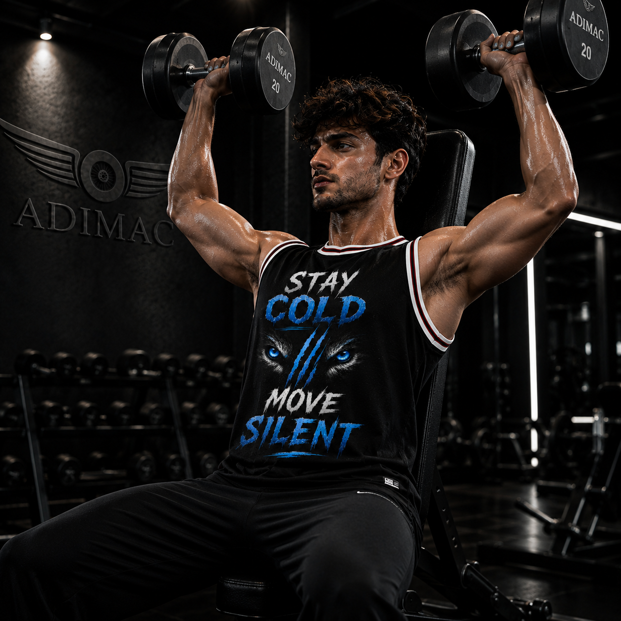 ADIMAC Stay Cold Move Silent Men's Gym Tank Top | Premium Dot Knit Polyester | Quick Dry Sleeveless Workout Vest
