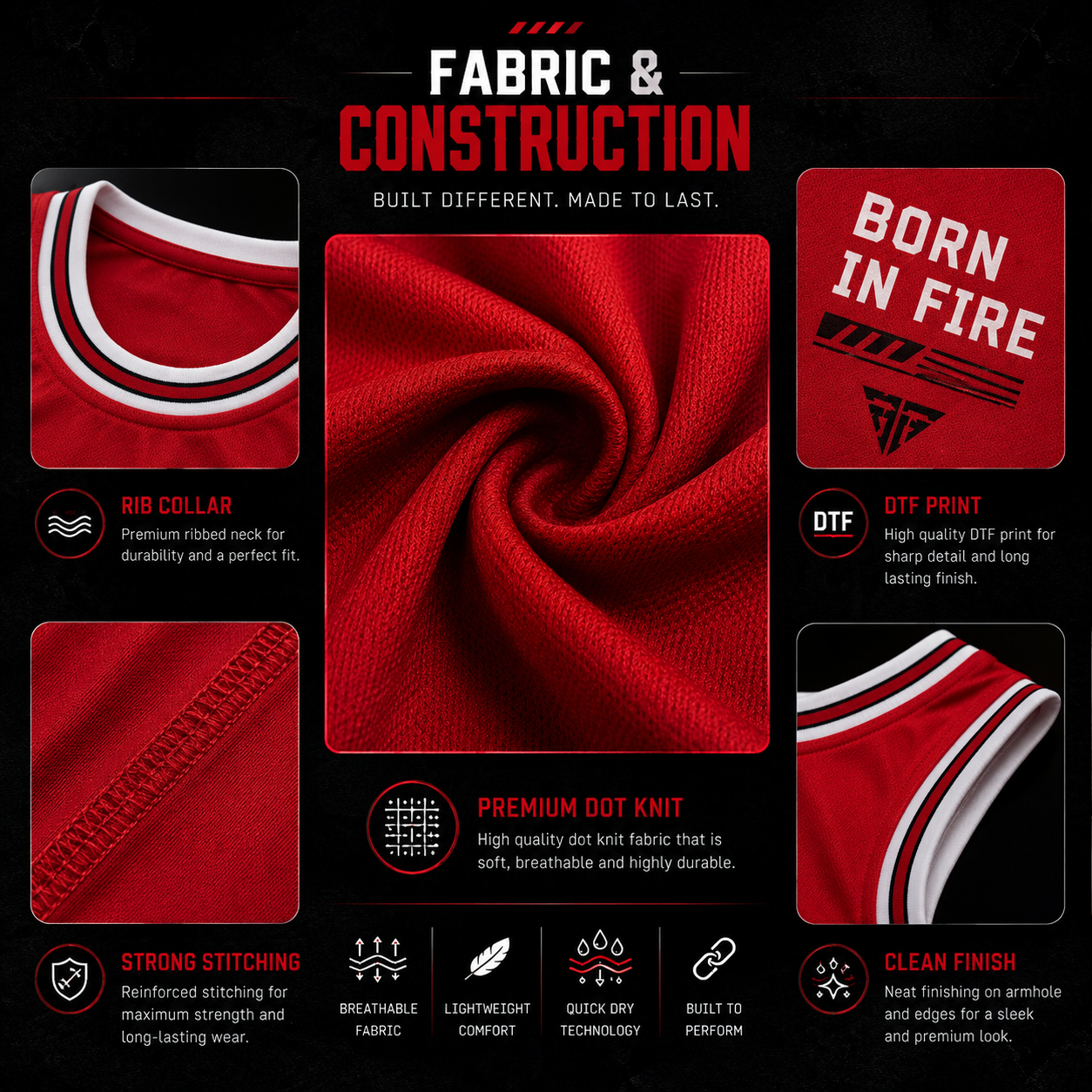 ADIMAC Inferno Born In Fire Printed Men's Gym Vest | Premium Dot Knit Sleeveless Tank Top for Workout, Running & Training